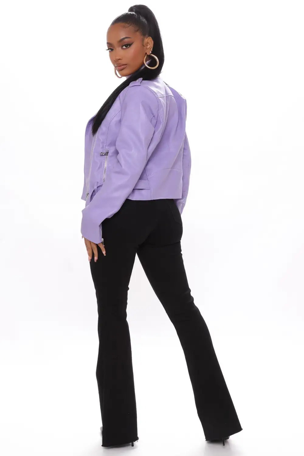 Araxie Vegan Leather Jacket - Lavender