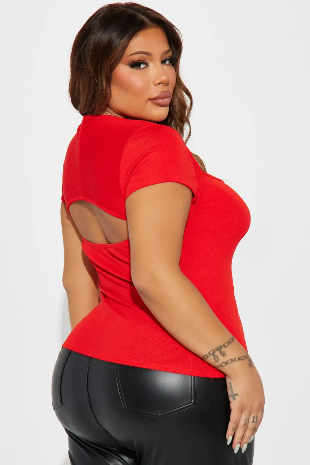 Haley Ribbed Top - Red