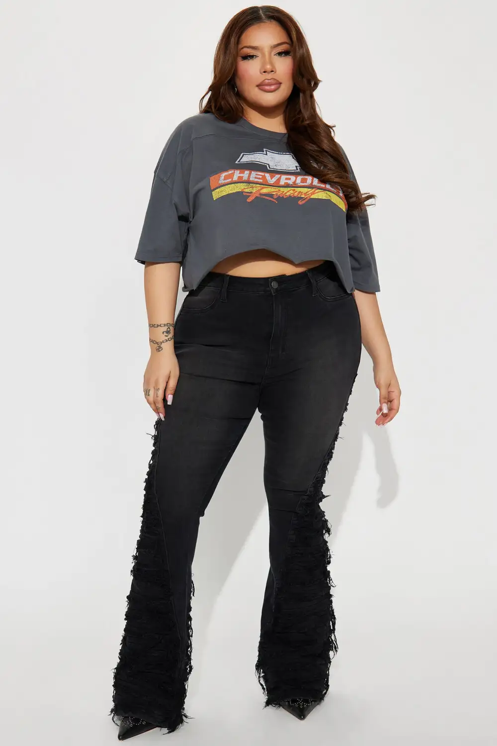 Chevrolet Cropped Top - Charcoal