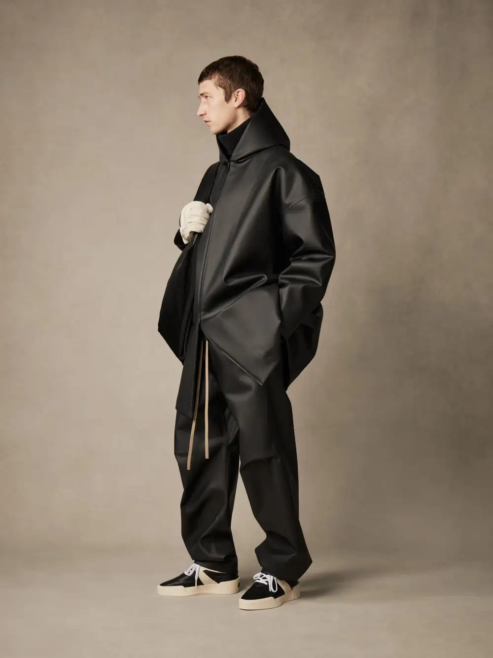 Rubber Hooded Long Jacket