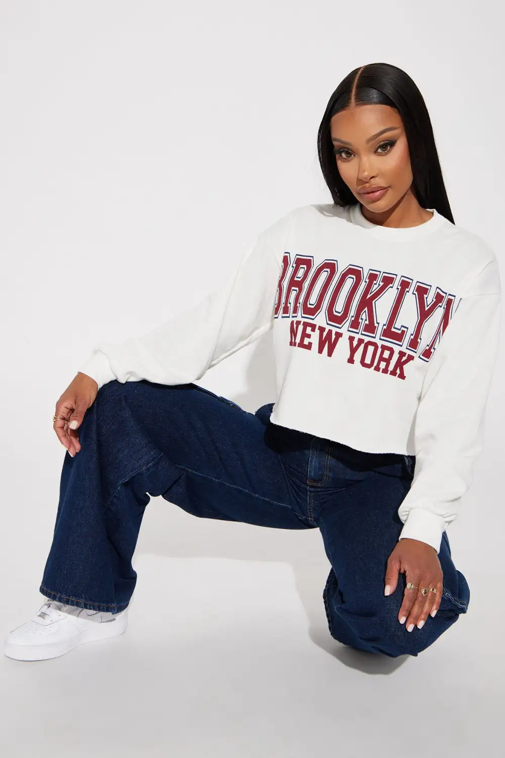 Brooklyn NY Crop Top - Ivory