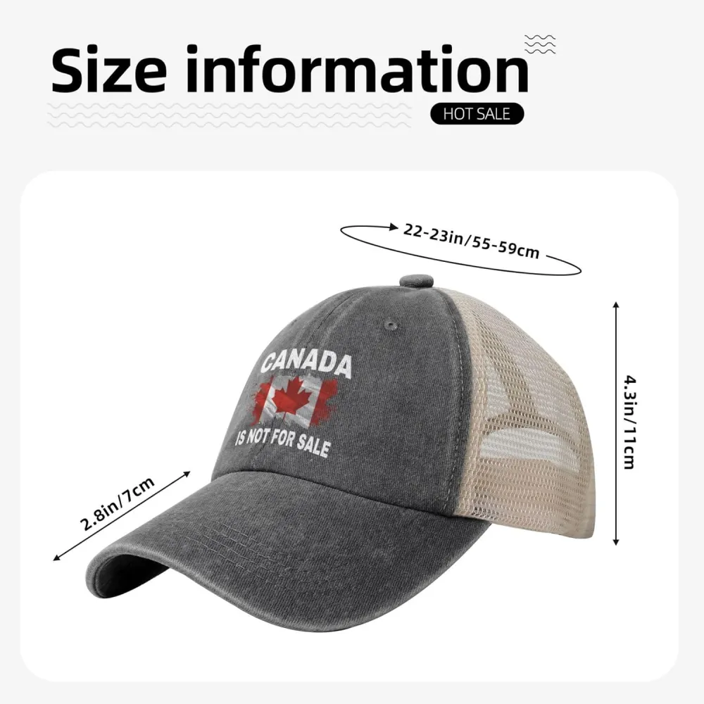 Canada is Not for Sale Hats Denim Mesh Cap