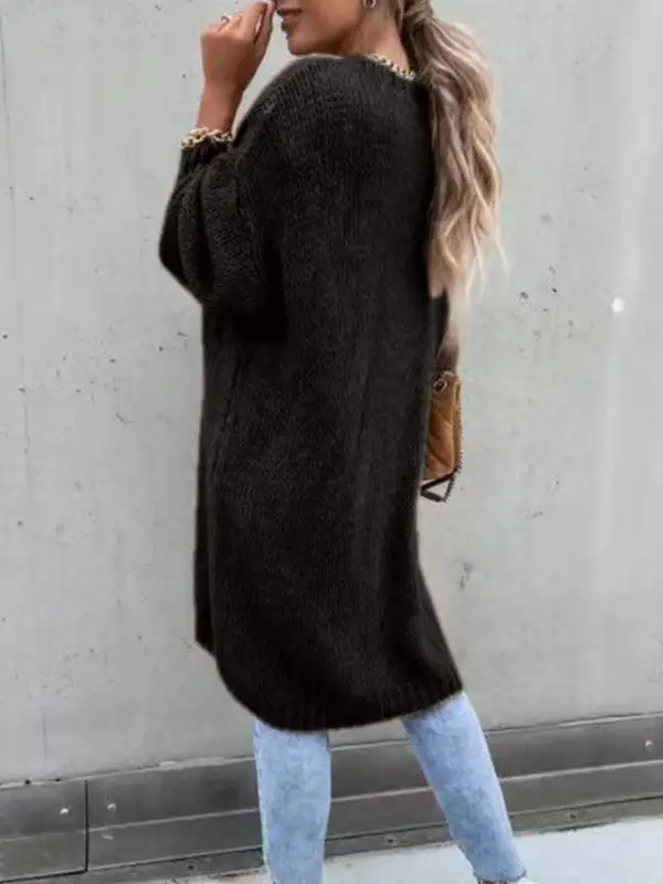 Solid Color Comfy Loose Sweater Cardigan