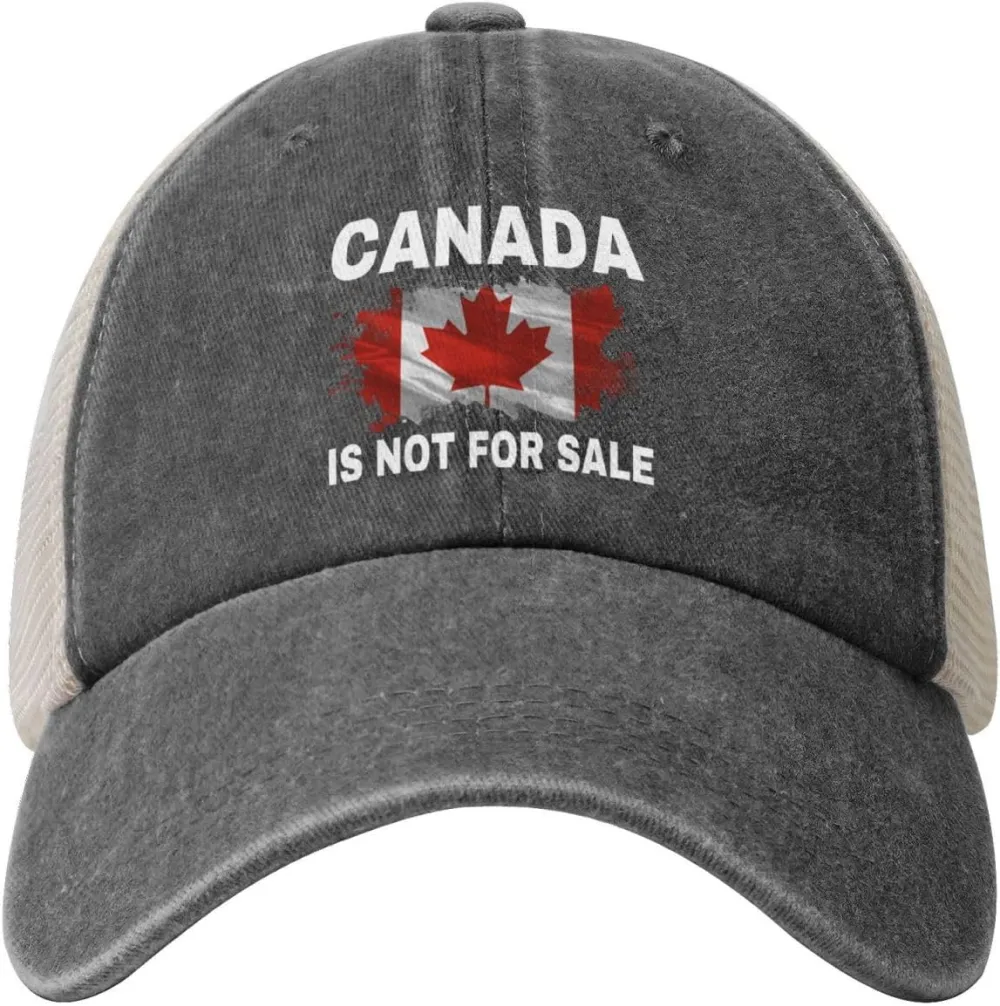 Canada is Not for Sale Hats Denim Mesh Cap