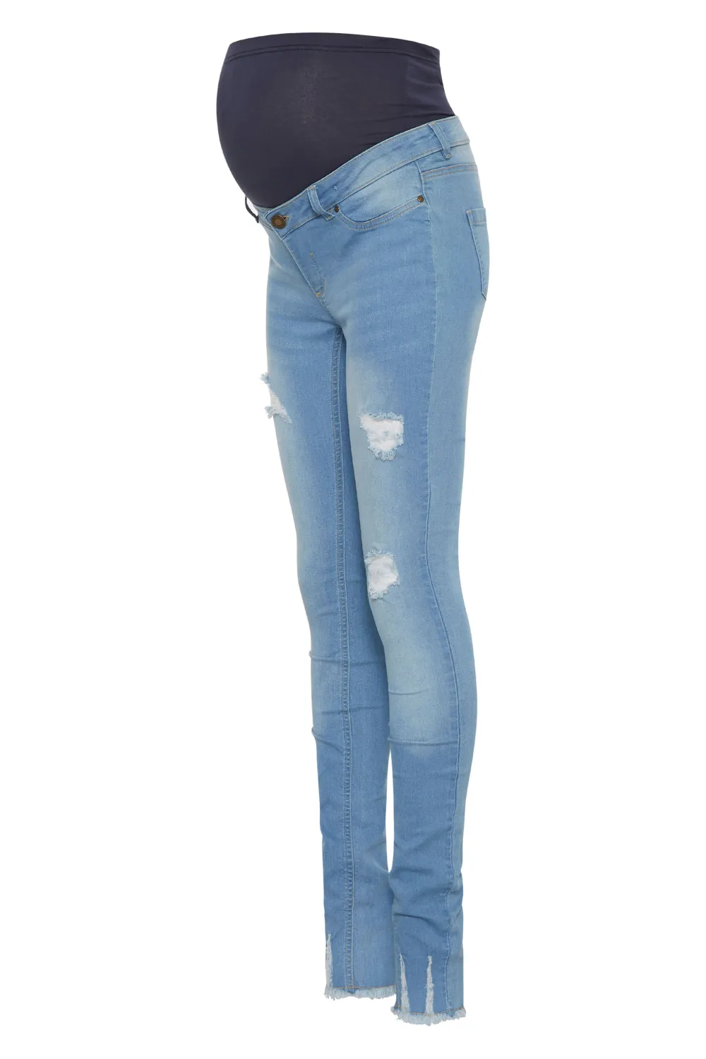 LTS Tall Maternity Blue Distressed AVA Stretch Skinny Jeans