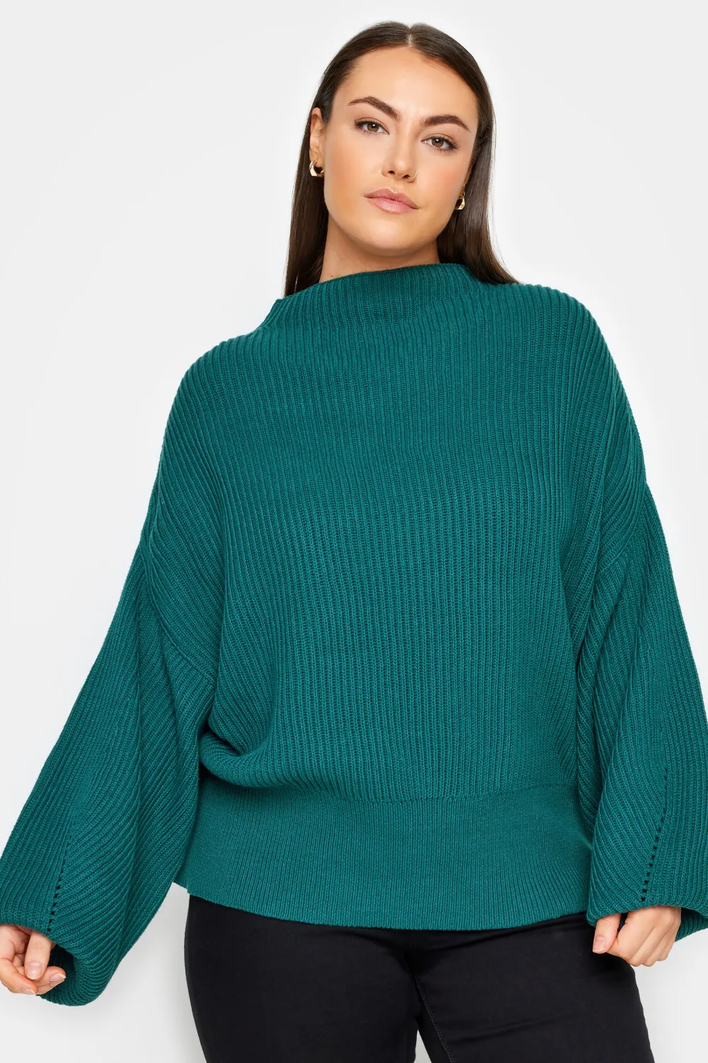 Evans Teal Blue Knitted Jumper