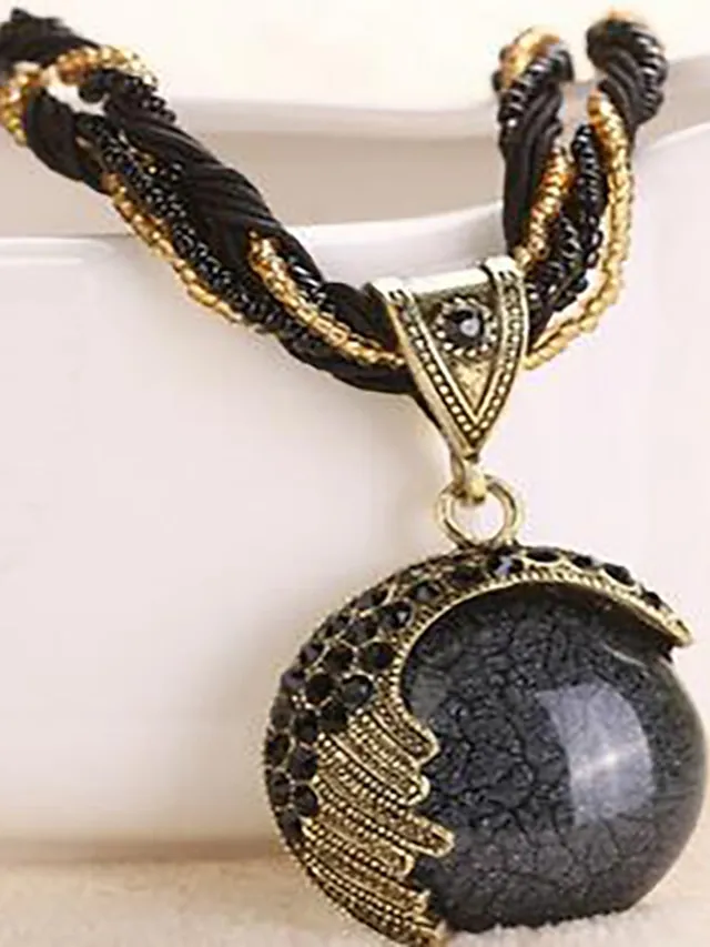Women's Bohemian Necklace Vintage Sweater Chain Ethnic Style Rice Beads Woven Archaistic Outdoor Geometry Necklace