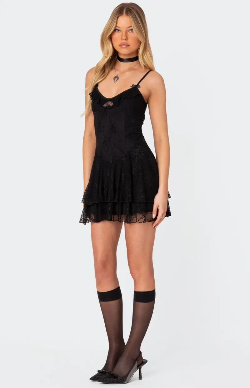 Edikted Lyla Lace Corset Mini Dress