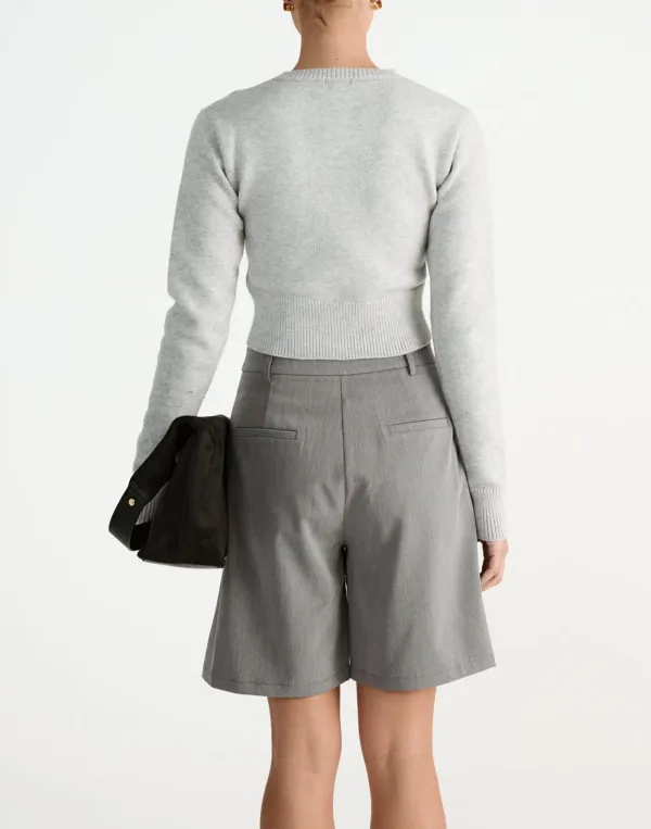 Minimalist High Waist Slim Wide Leg Short Style