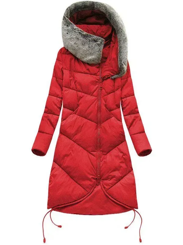 Long winter hood navy blue