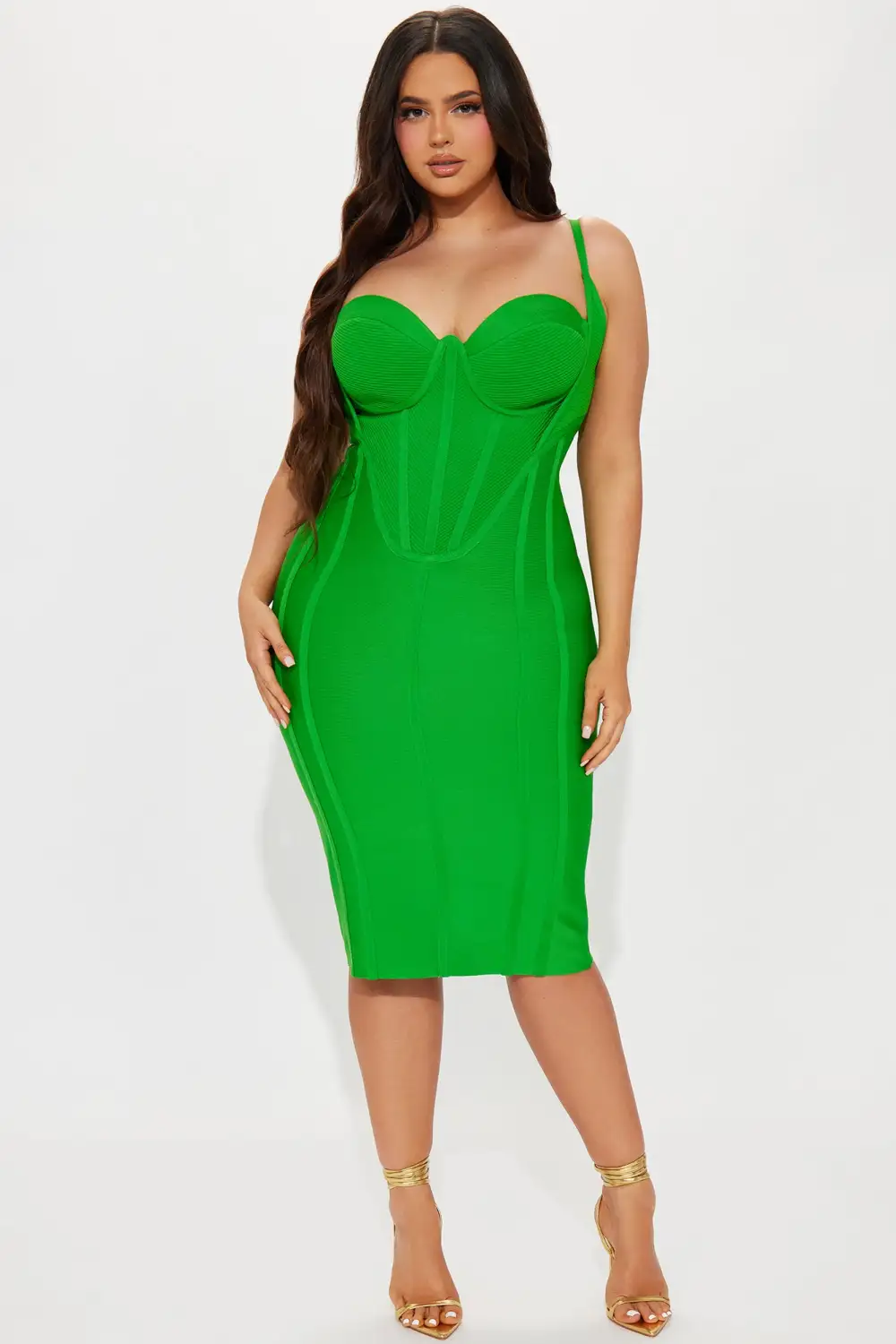 Kash Me In VIP Bandage Dress - Green
