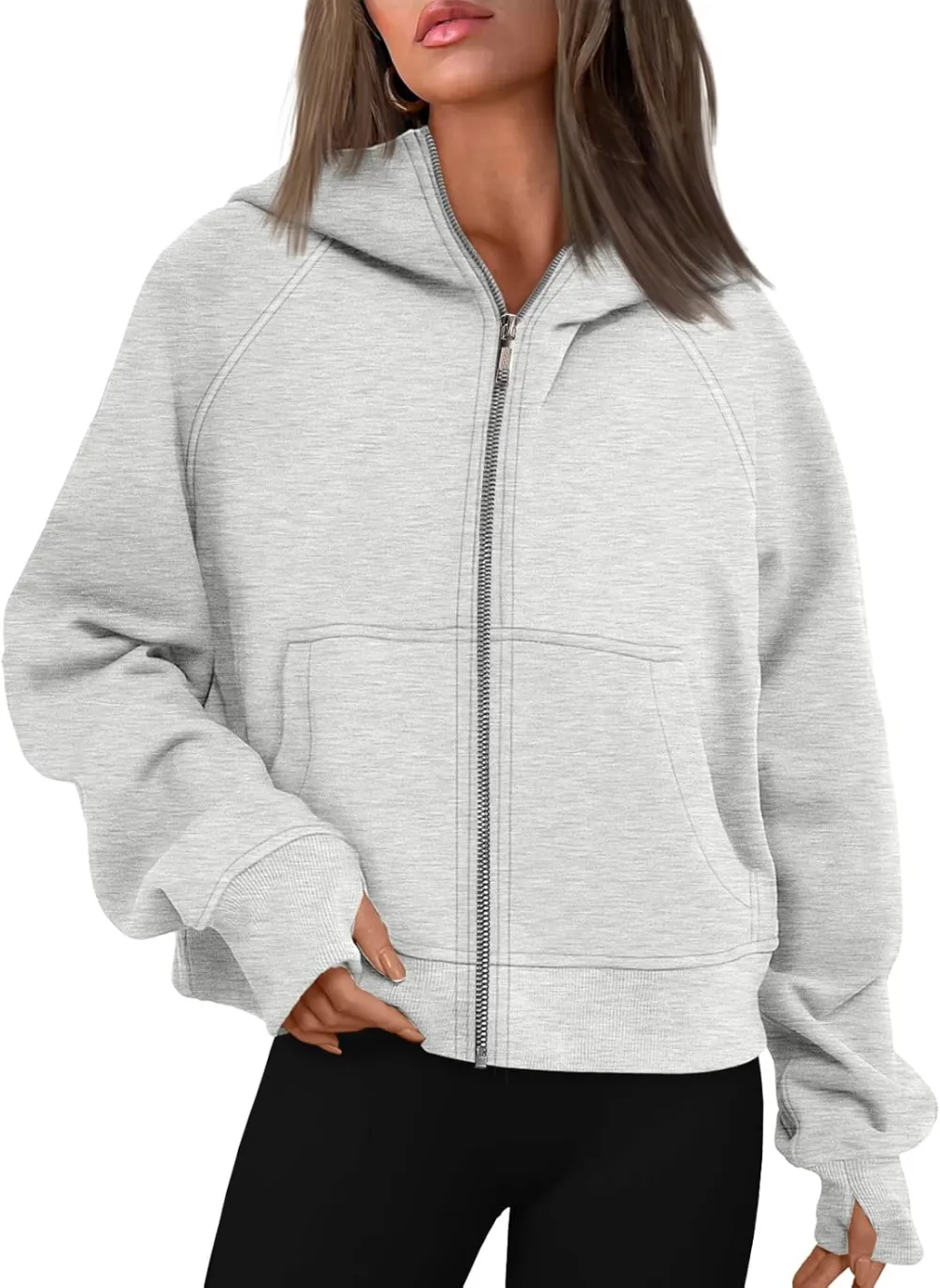 Womens Zip Up Hoodies Fleece Jackets Oversized Sweatshirts Fall Fashion Outfits 2024 Sweaters Winter Clothes