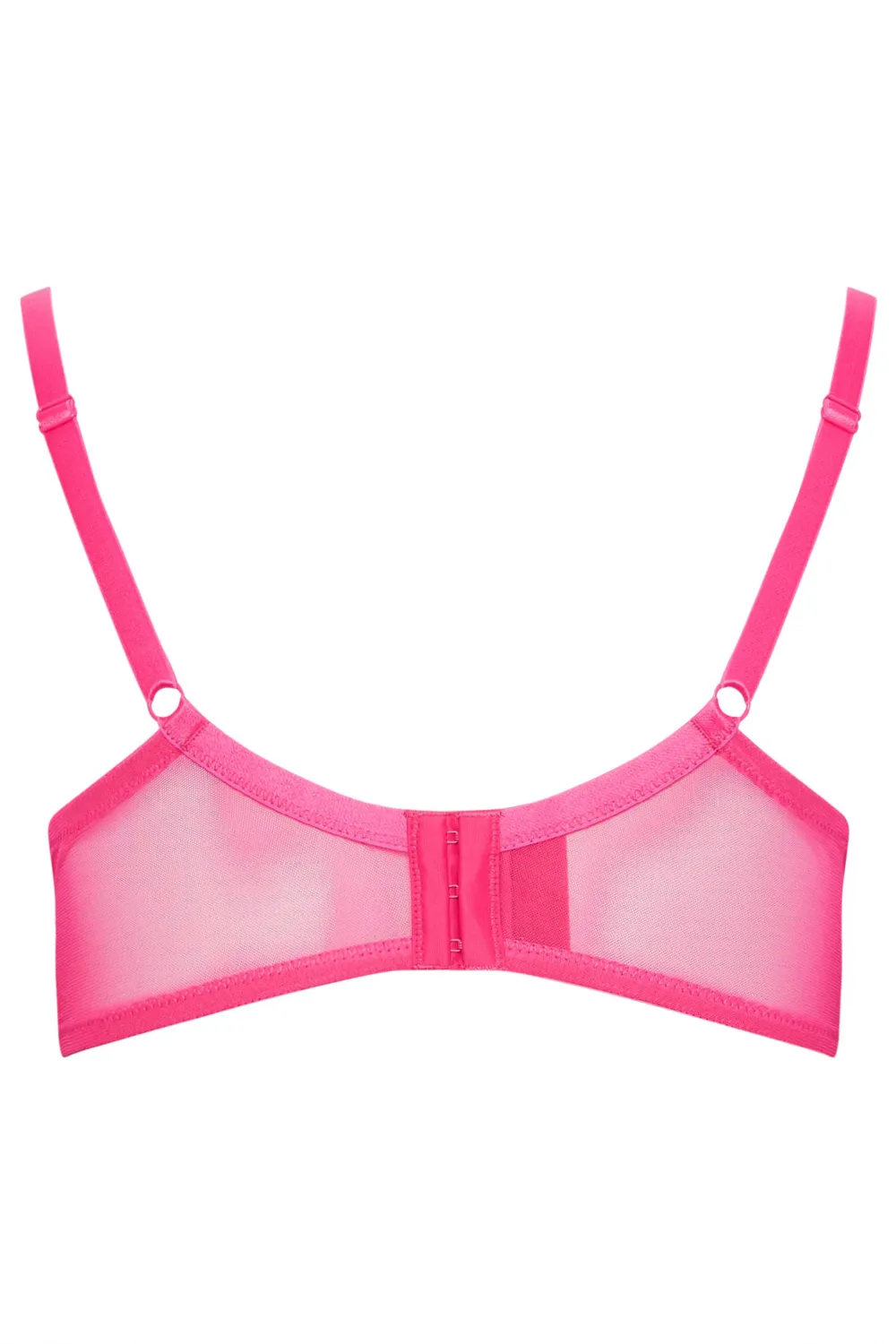 YOURS Curve Hot Pink Dot Print Lace Padded Bra