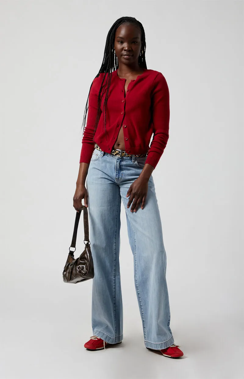 PacSun Casey Low Rise Baggy Jeans Light Indigo