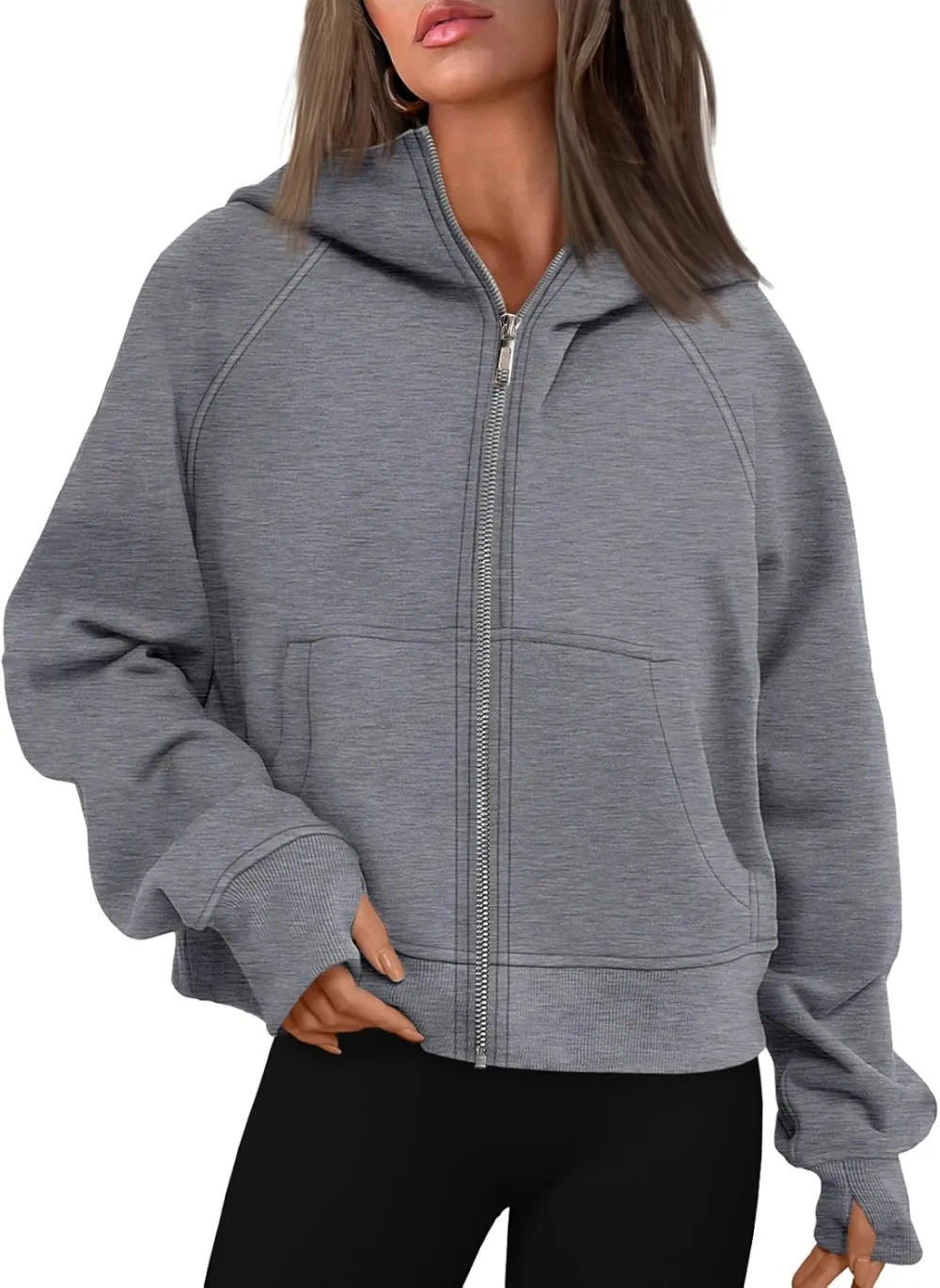 Womens Zip Up Hoodies Fleece Jackets Oversized Sweatshirts Fall Fashion Outfits 2024 Sweaters Winter Clothes