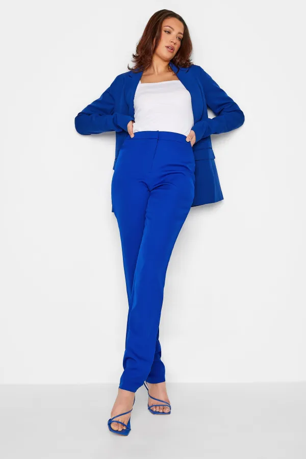 LTS Tall Cobalt Blue Scuba Crepe Tailored Blazer