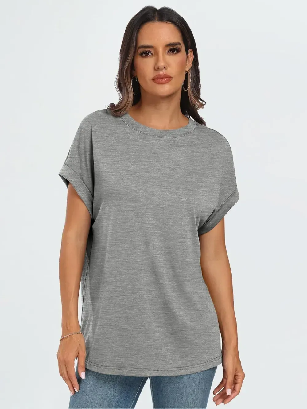 AUTOMET Women Tops Casual Basic T Shirts Loose Fit Crewneck Short Sleeve Summer Outfits