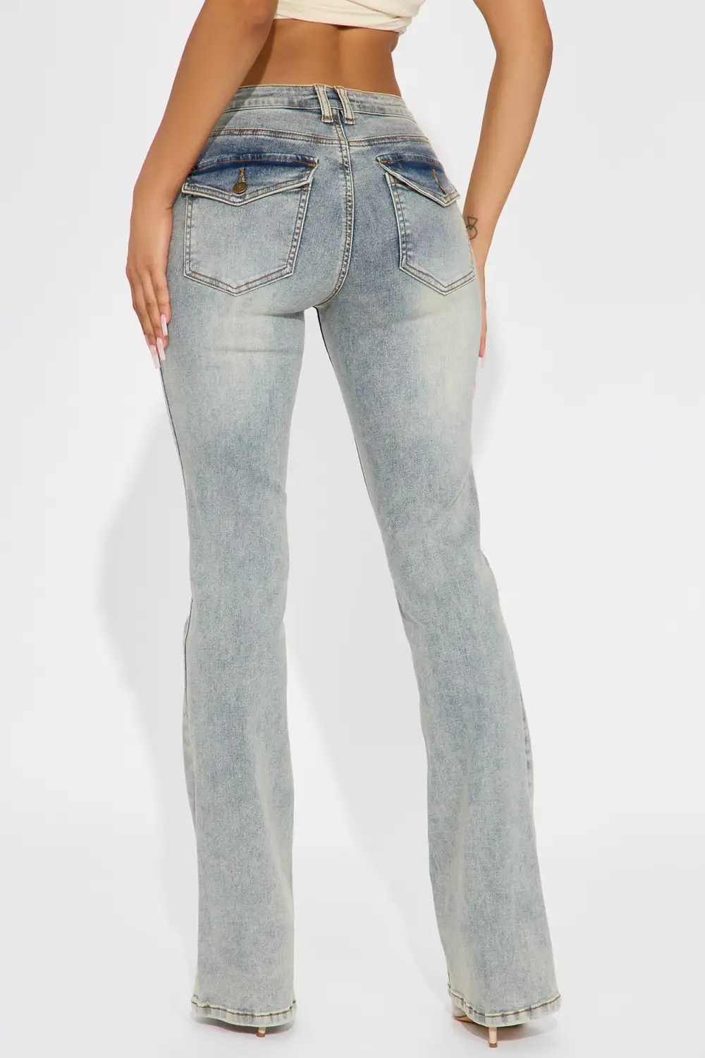 Test My Love Stretch Bootcut Jeans - Light Wash