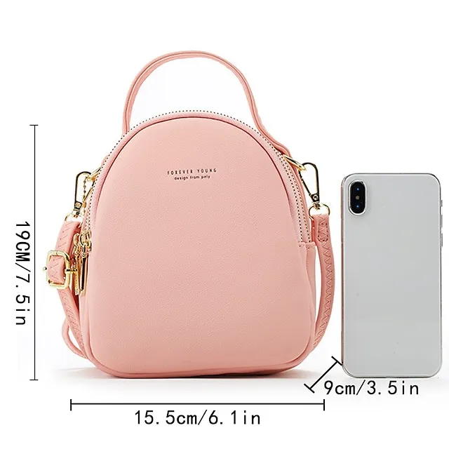 Women's Crossbody Bag School Bag Bookbag Daily Light Blue Wine Lotus color