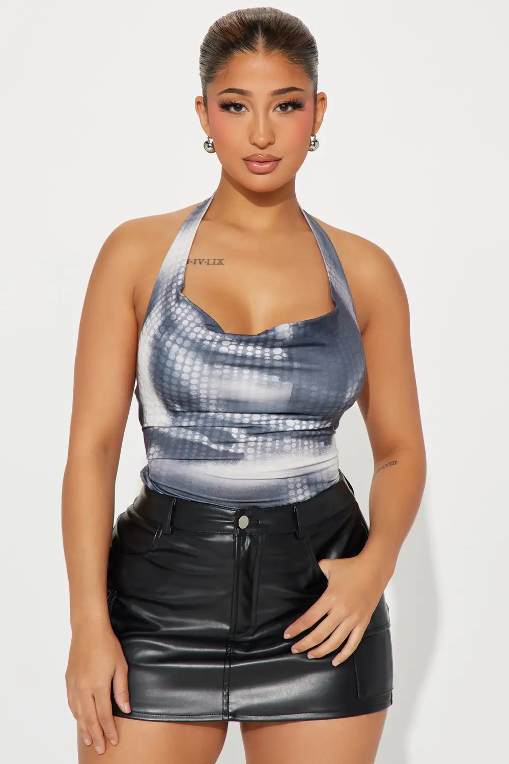 Sparks Fly Halter Top - Grey/combo