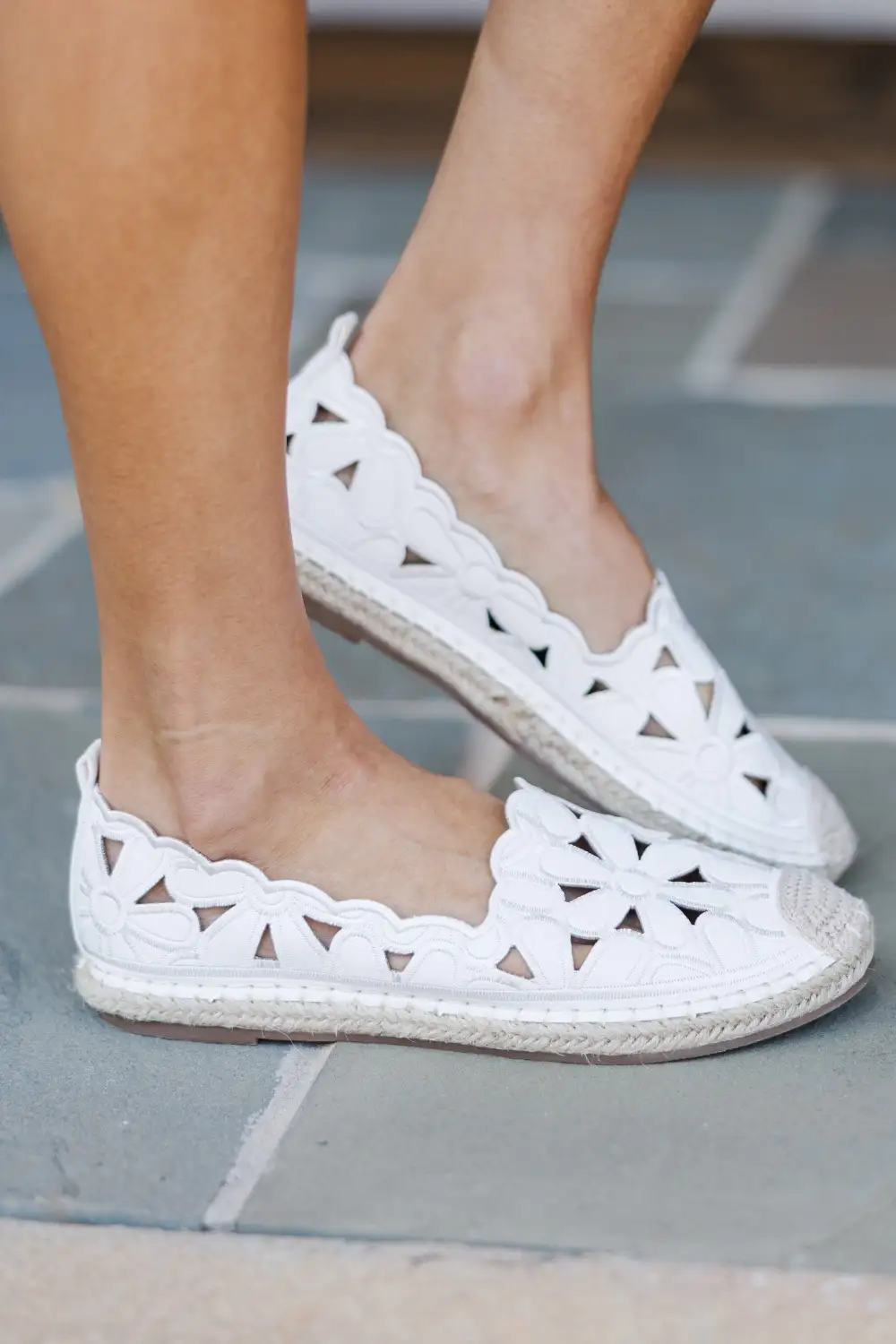Cloud Breeze White Espadrille Flat