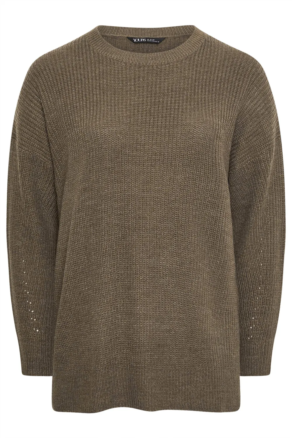 YOURS Curve Brown Ribbed Knit Jumper