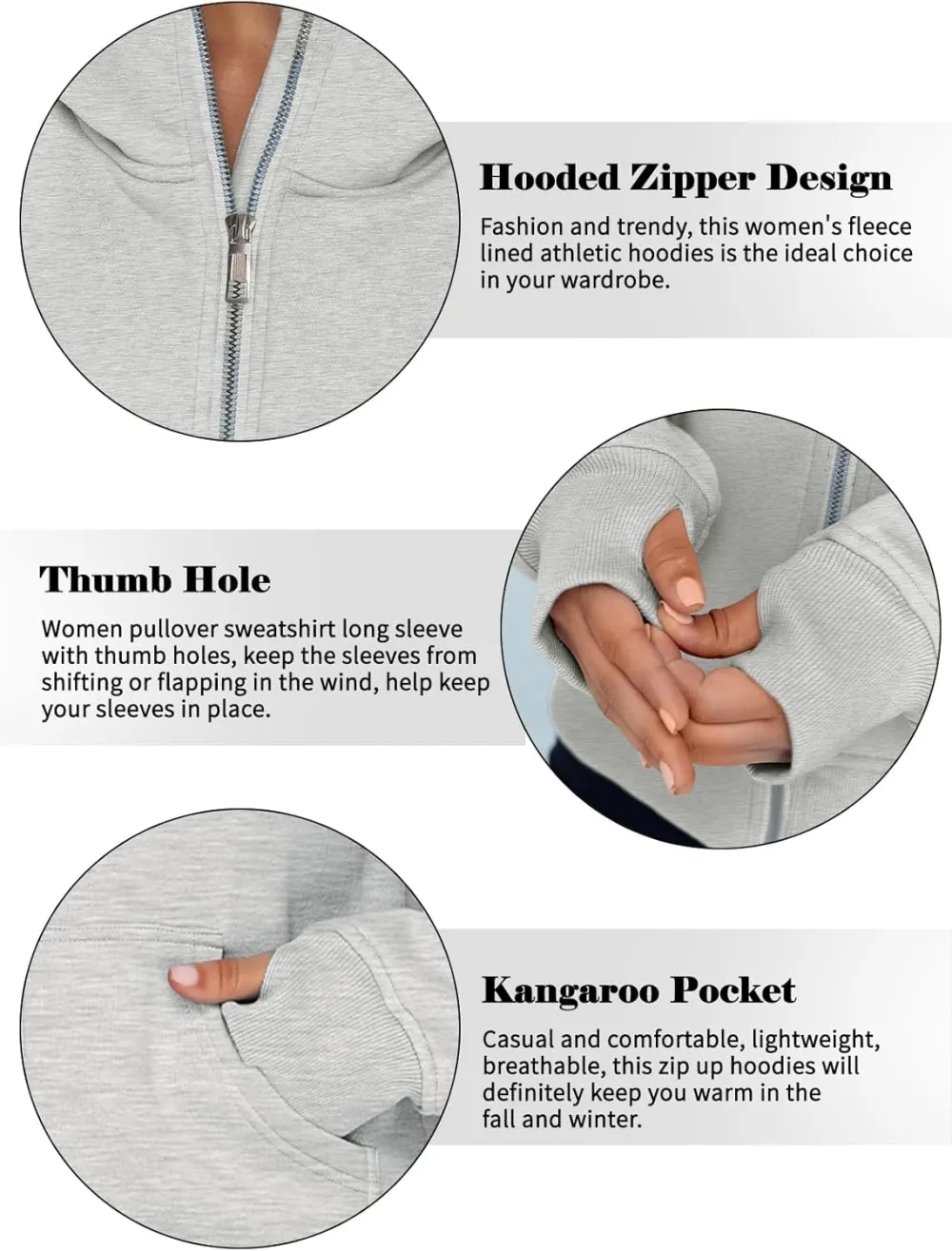 Womens Zip Up Hoodies Fleece Jackets Oversized Sweatshirts Fall Fashion Outfits 2024 Sweaters Winter Clothes
