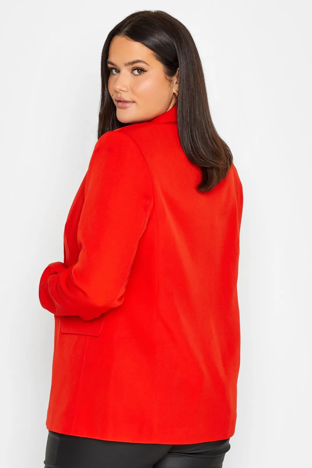 LTS Tall Red Scuba Crepe Blazer