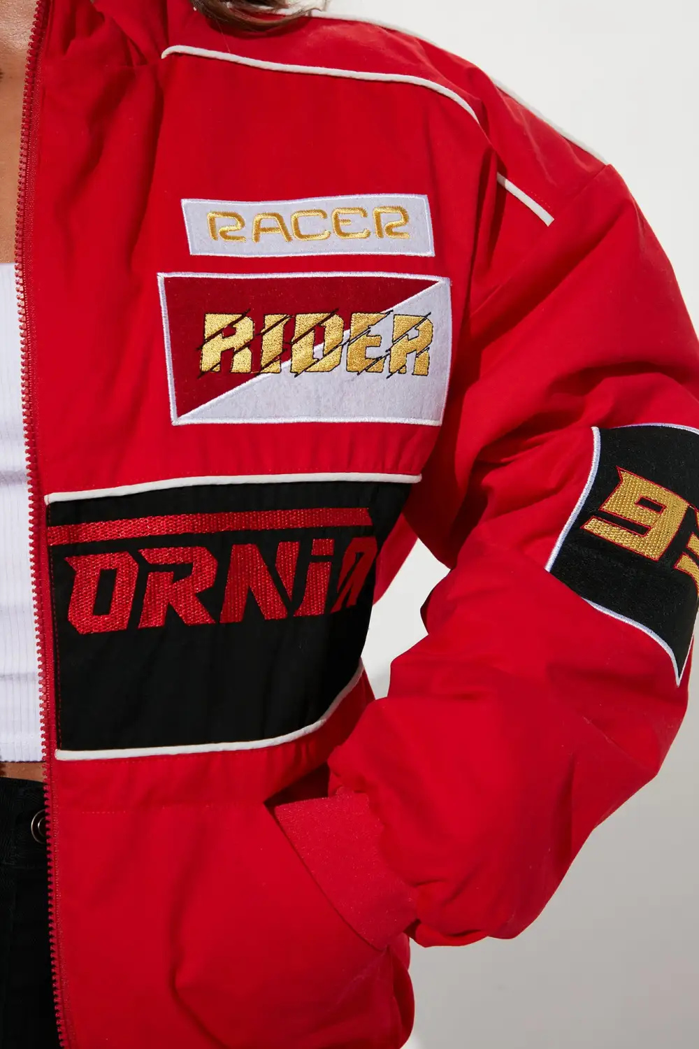 Racing Cali Bomber Jacket - Red