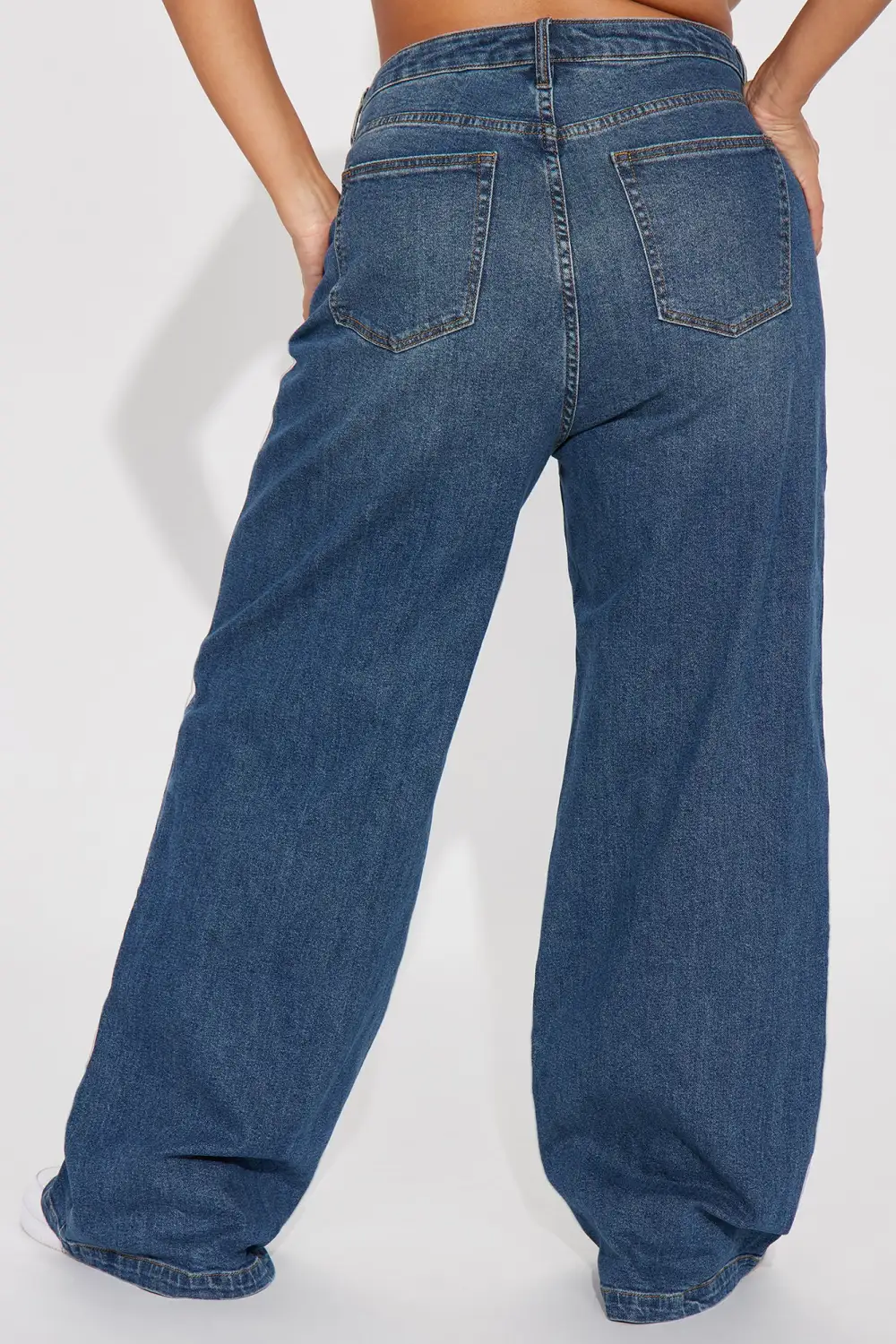 Midnight Streets Quilted Wide Leg Utility Jeans - Dark Wash