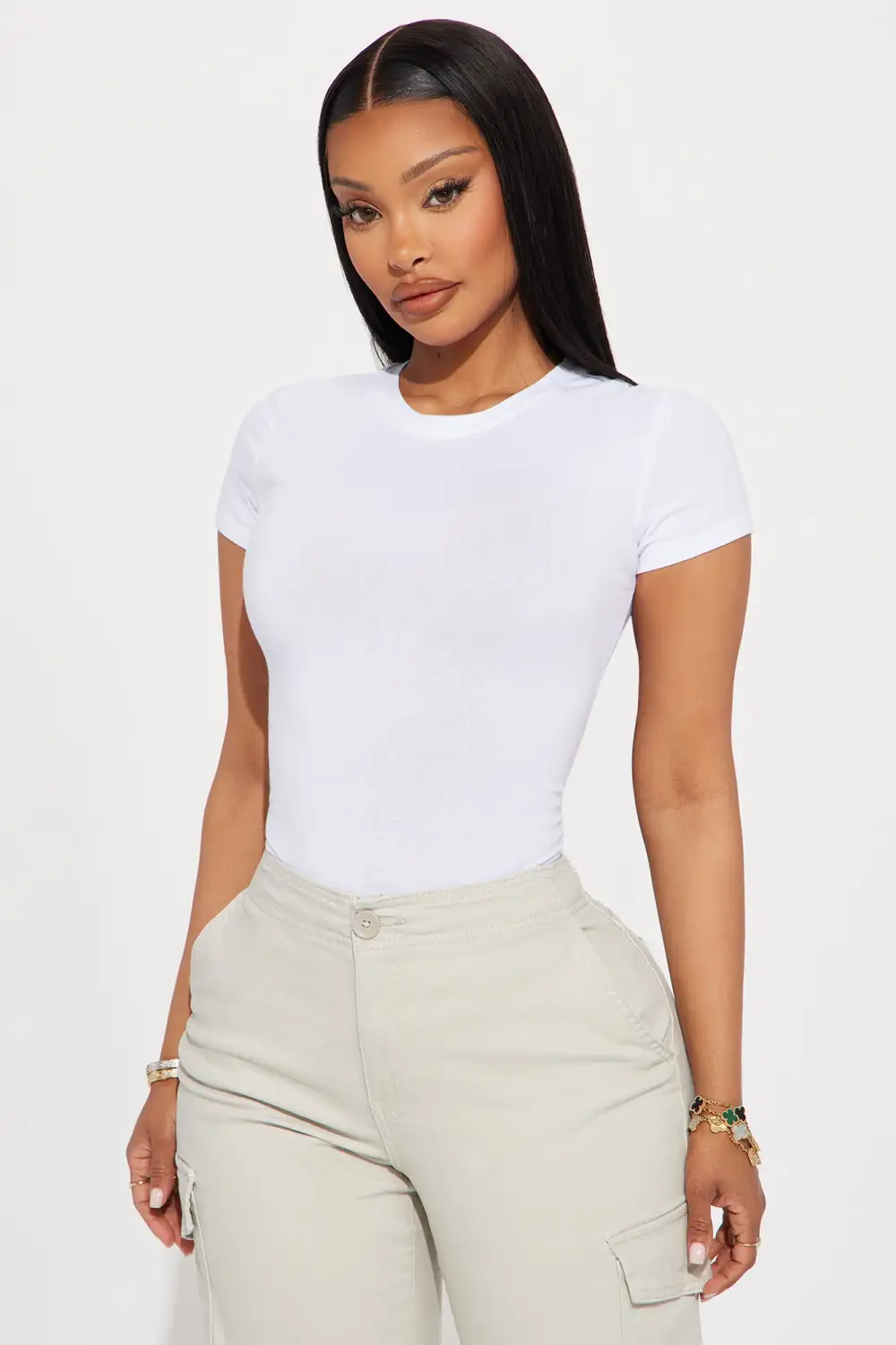 Camilla Classic Fit Crew Neck Tee - White