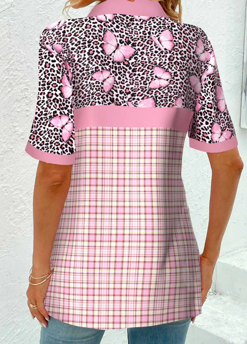 Pink Eyelet Short Sleeve T Shirt