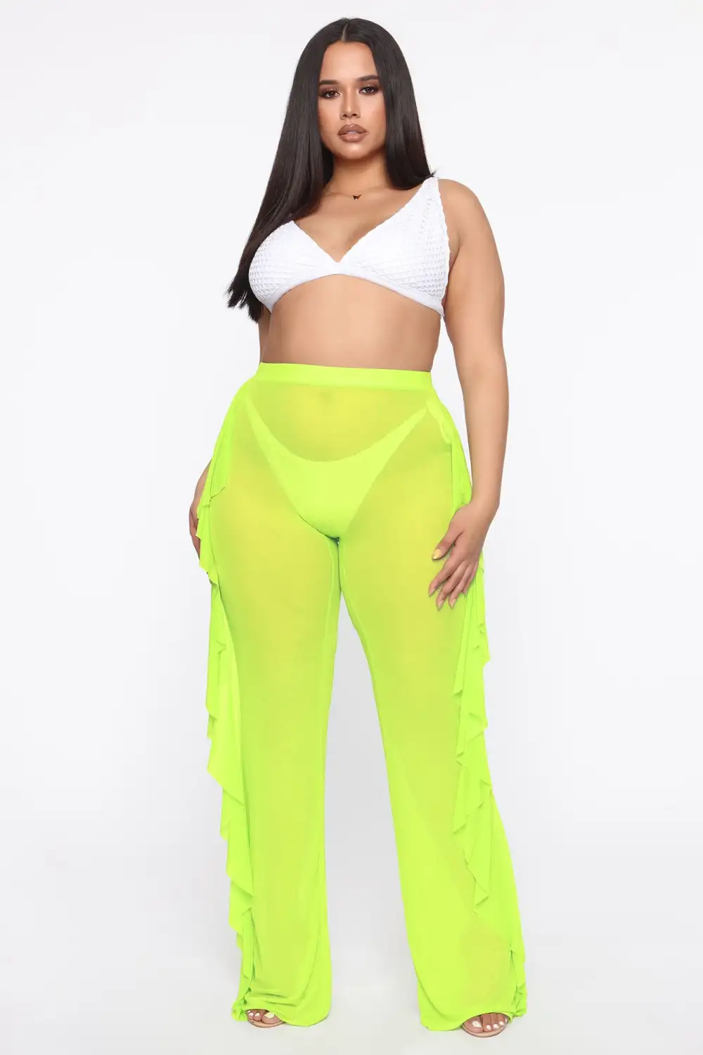 Sunshine See Through Cover Up Pant - Lime