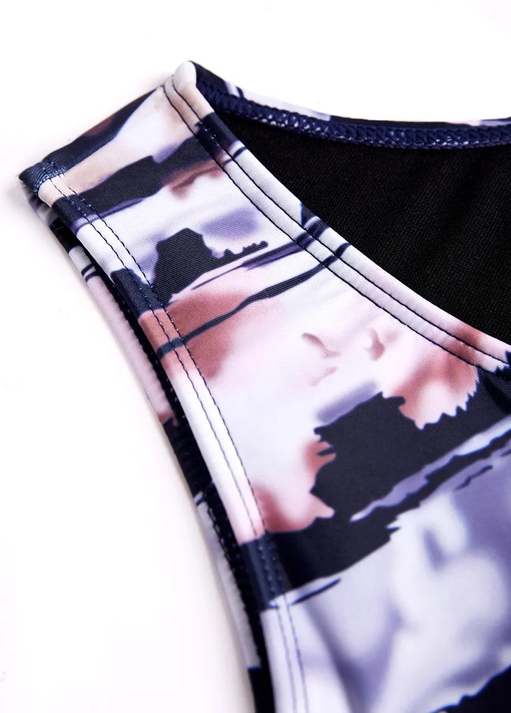 Cut Out Striped Navy Tankini Set