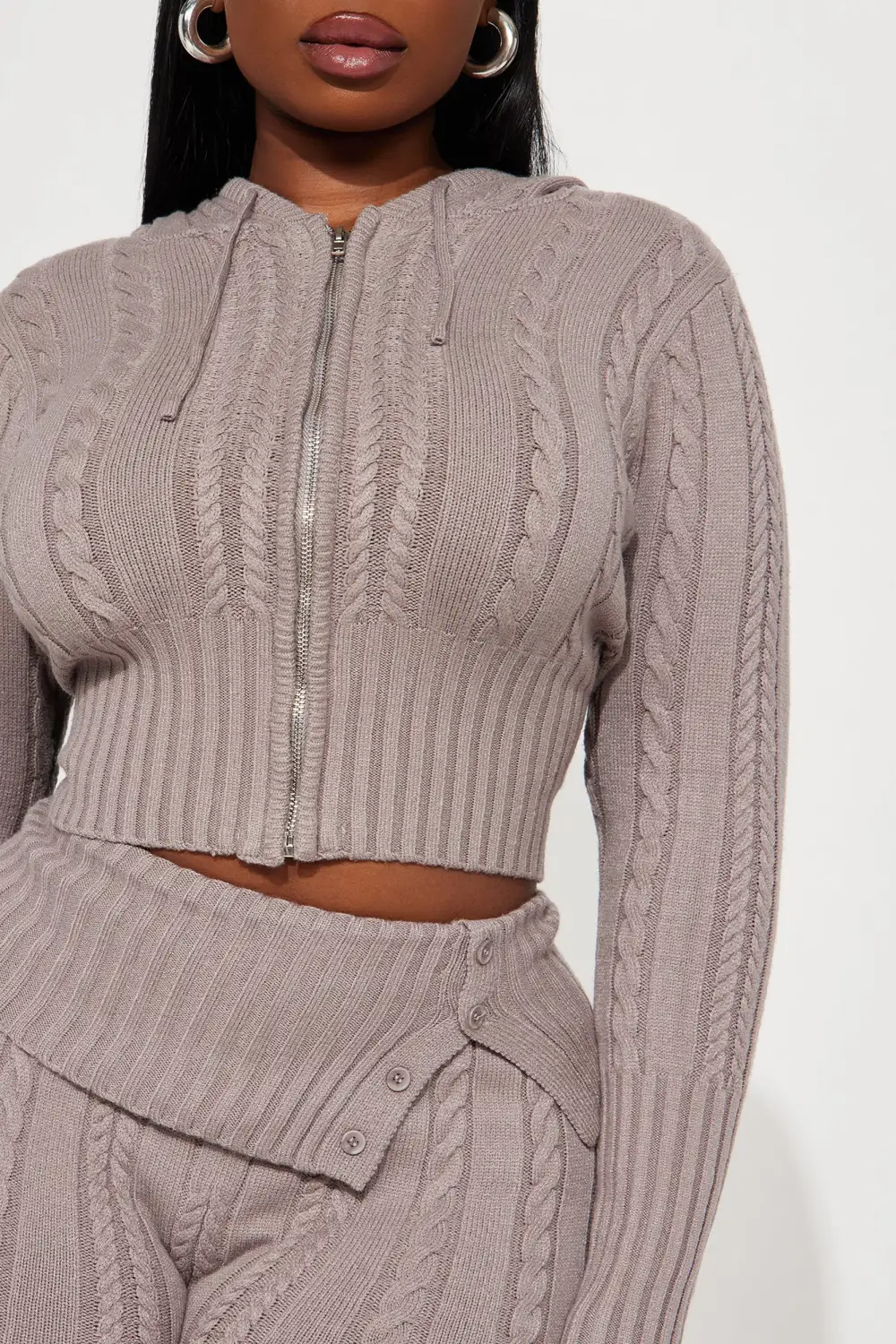 Soft Energy Sweater Short Set - Stone
