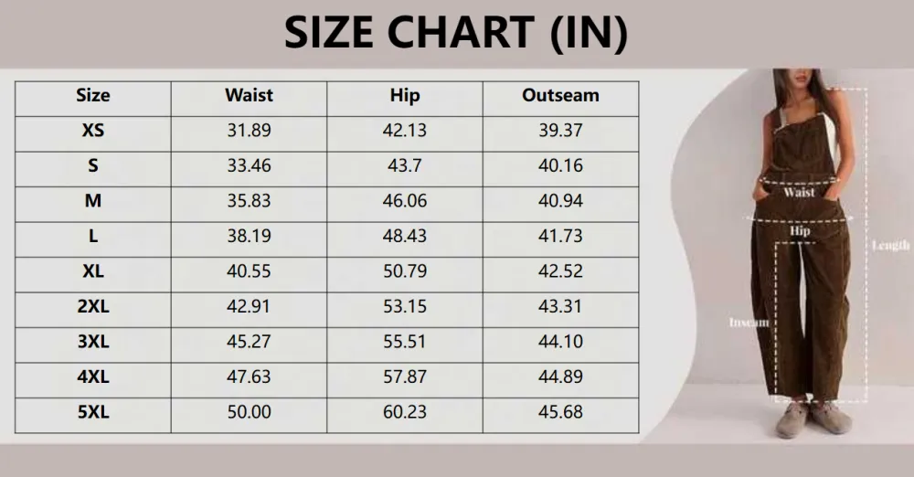 Women's Corduroy Overalls Barrel Wide Leg Bib Pants