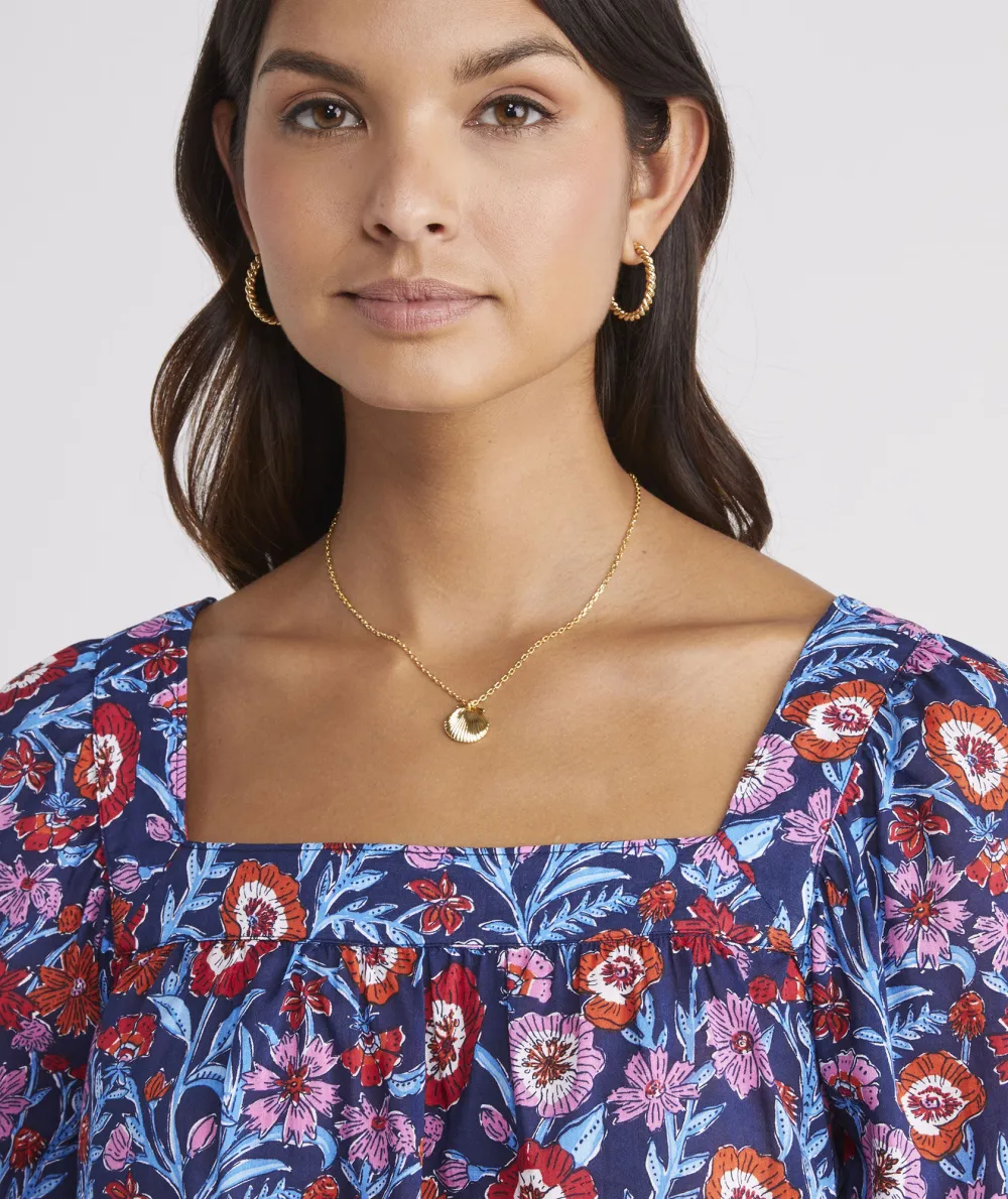 Tisbury Floral Square-Neck Top