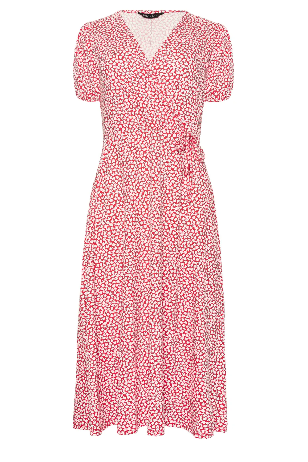 M&Co Red Ditsy Floral Wrap Dress