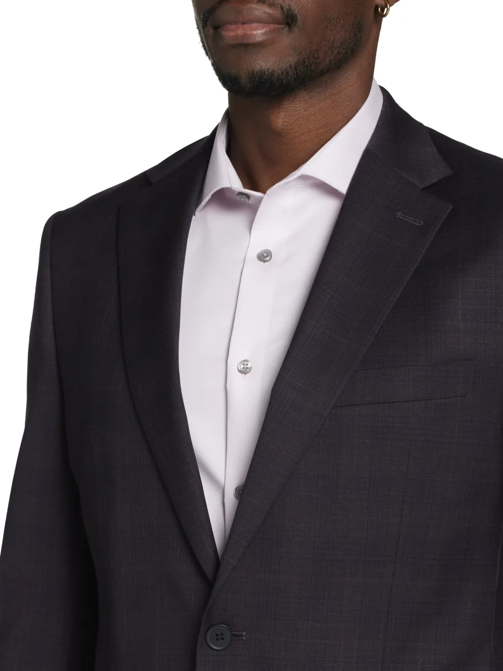 Michael Strahan Classic Fit Wool Blend Plaid Suit Jacket