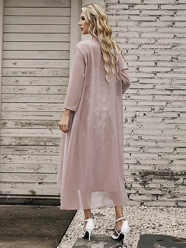 Women's Casual Dress Dress Set Two Piece Dress Long Dress Maxi Dress Purple Brown Green Half Sleeve Flower Print Summer Spring V Neck Fashion Vacation 2023 S M L XL XXL 3XL