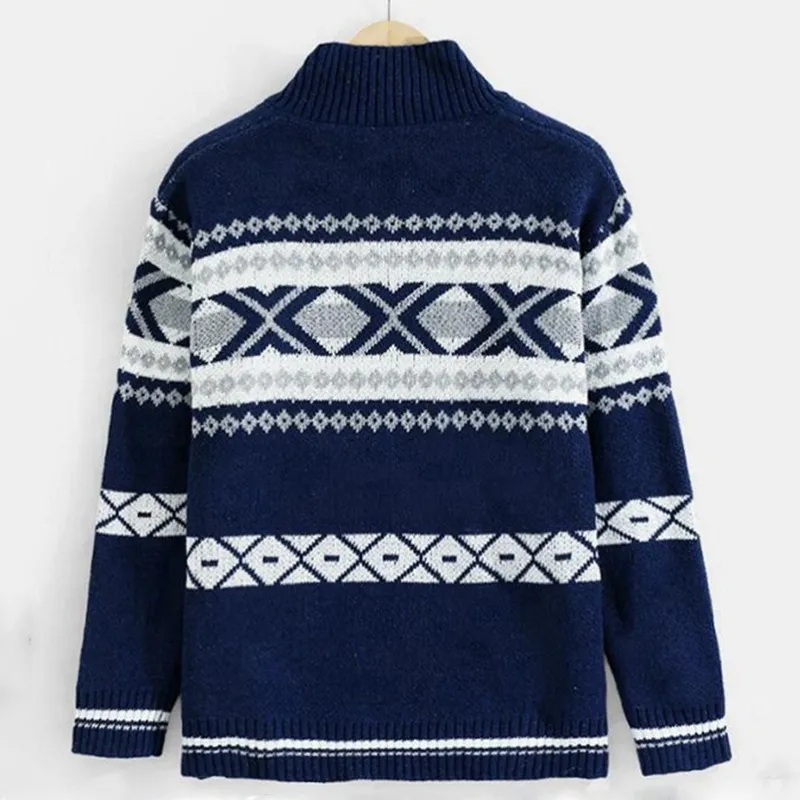 Men's Coat Fashion Retro Lapel Knited Cardigan