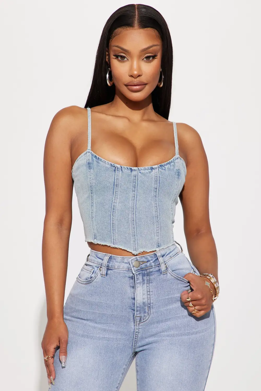 Zayla Denim Top - Light Wash