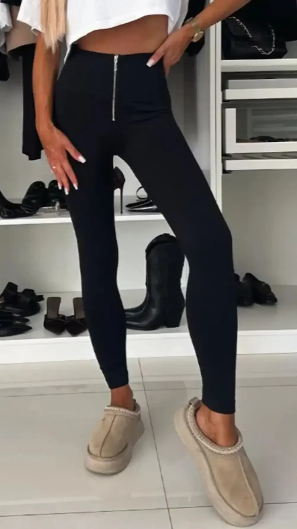 Women's Casual Sports Zipper Leggings