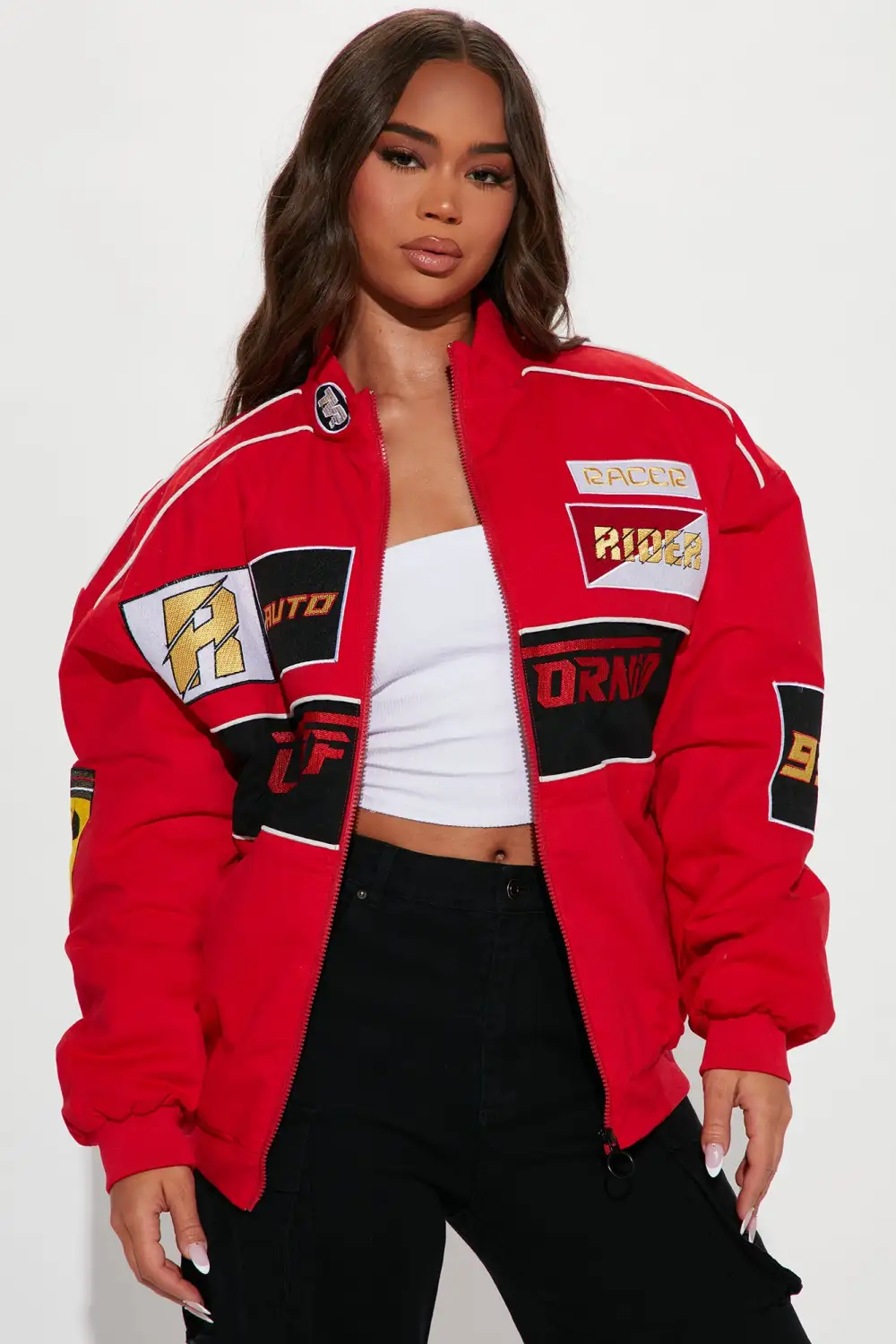 Racing Cali Bomber Jacket - Red