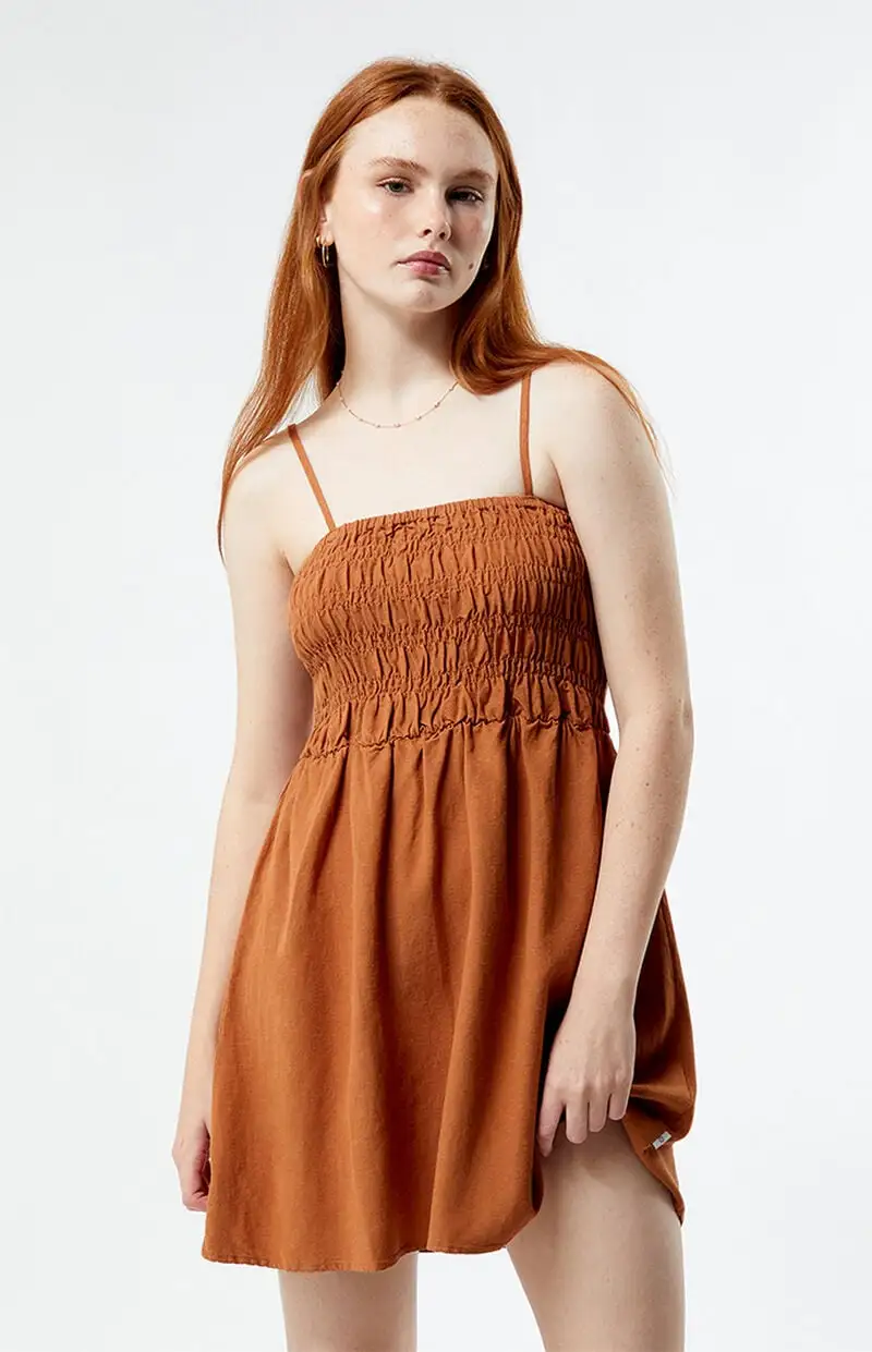 Rhythm Classic Shirred Mini Dress