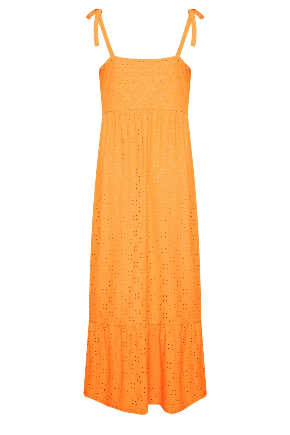 YOURS Curve Bright Orange Broderie Anglaise Maxi Dress