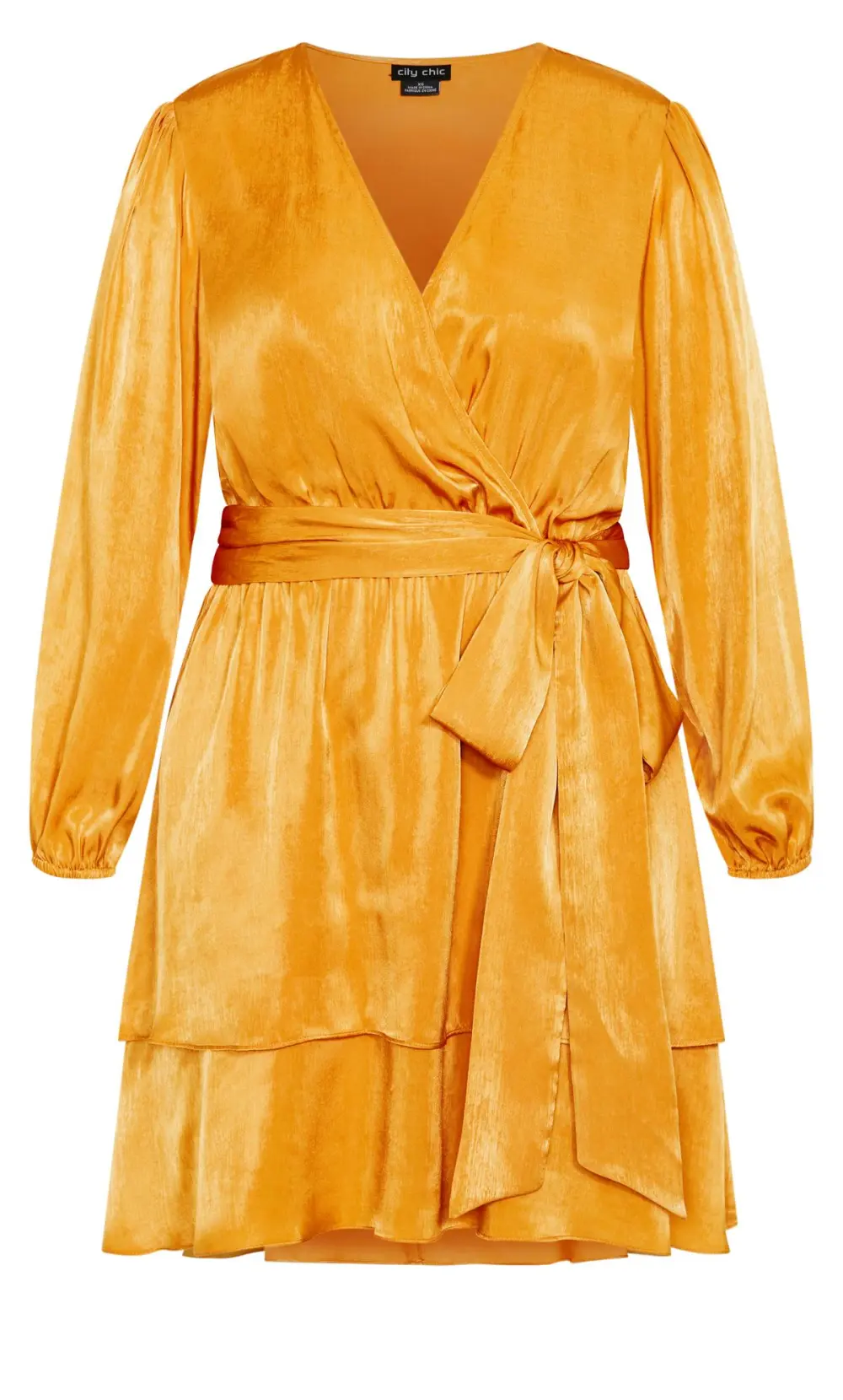 Evans Gold Frill Wrap Mini Dress