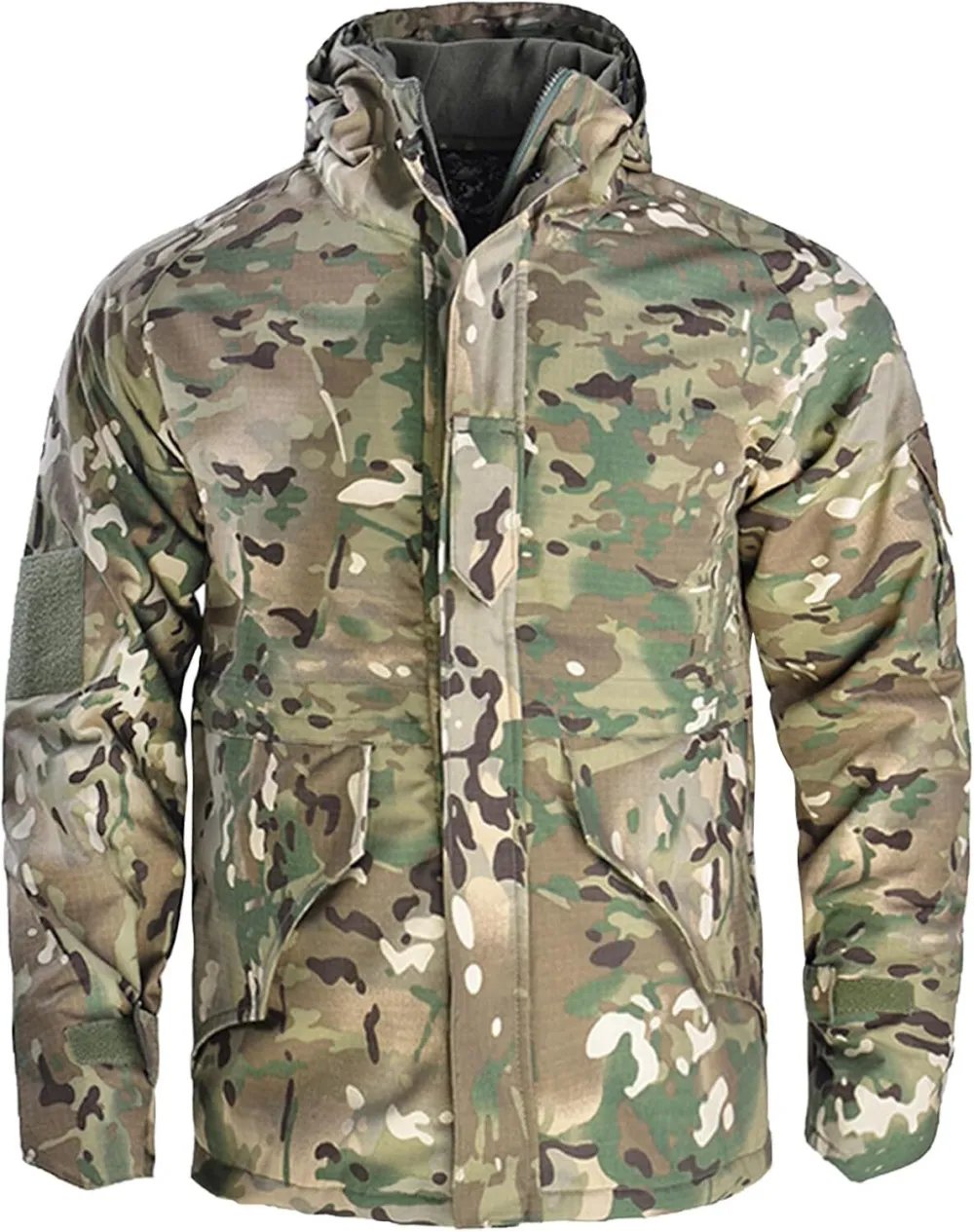 Men's Fleece Lined Soft Shell Jacket Winter Waterproof Hooded Coat Windproof Camo Tactical Jacket