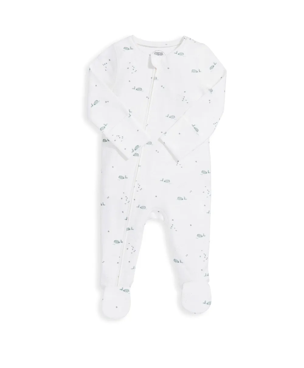 Whale Sleepsuit - White