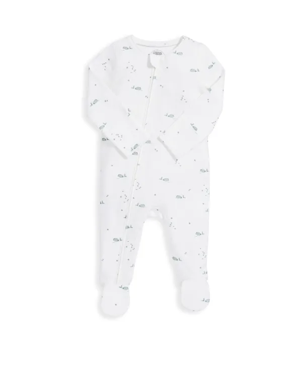 Whale Sleepsuit - White